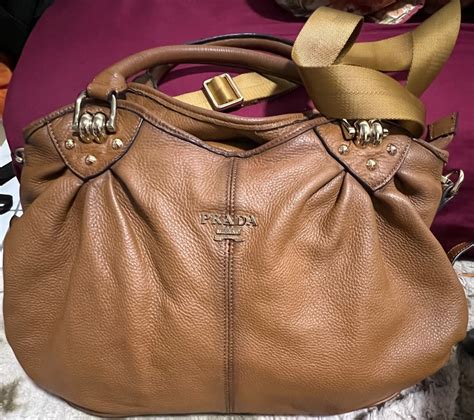 prada milano dal 1913 purse brown leather|prada hobo bag vintage.